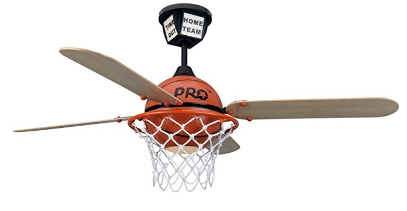The Craftmade Four Blade Basketball Ceiling Fan For Boys Room