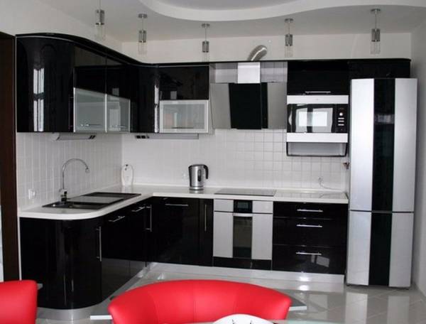 Черно-белая кухня, фото 16