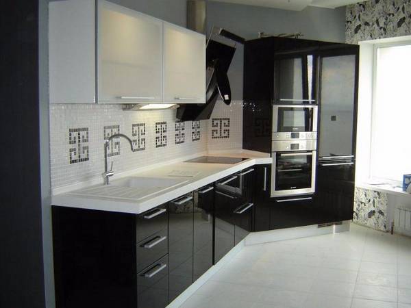 Черно-белая кухня, фото 18