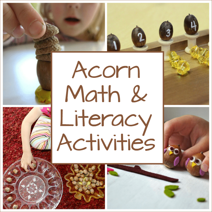 Acorn crafts, math, and literacy activities