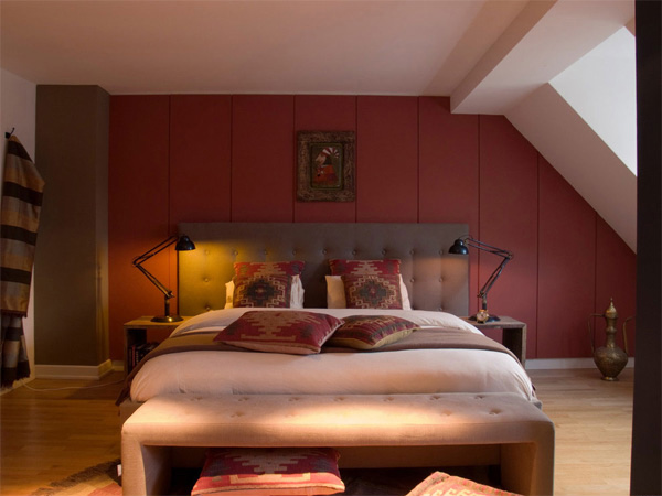 attic bedroom warm tone colours