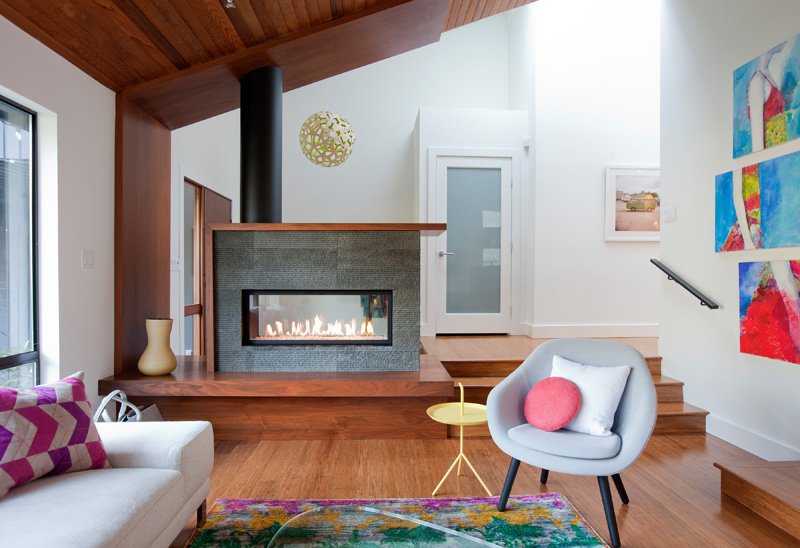 double-sided fireplace