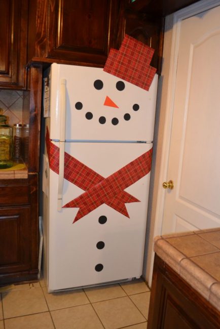 Украшение холодильника на новый год 