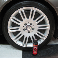 Wolfgang Exterior Trim Sealant enhances wheels and tires with a clear, protective coating.