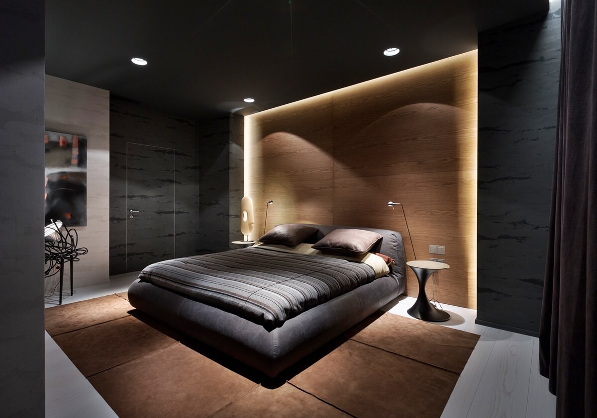 Освещение спальни в стиле хай-тек - фото