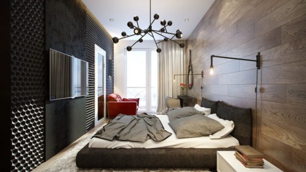 дизайнерские решения для спальни в стиле хай-тек