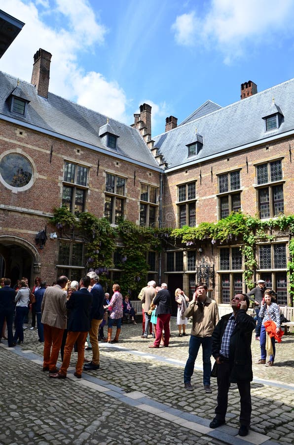 Antwerp, Belgium - May 10, 2015: Tourist visit Rubenshuis (Rubens House) in Antwerp. Antwerp, Belgium - May 10, 2015: Tourist visit Rubenshuis (Rubens House) on royalty free stock photography