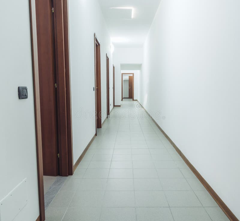Apartment corridor with mat. Bright Apartment corridor with mat royalty free stock photos