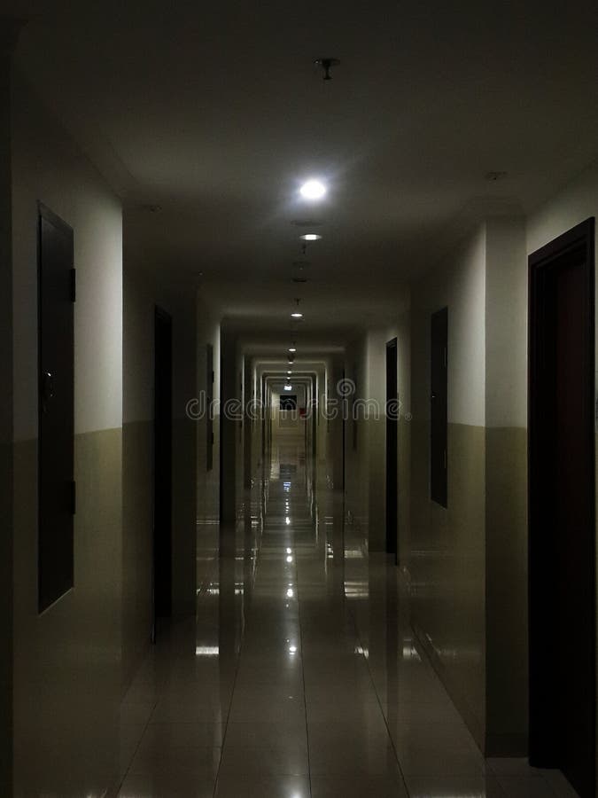 Apartment corridor. On the night royalty free stock photography