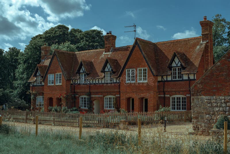 Beautiful Cottage English Village House. Lovely dream house stock image