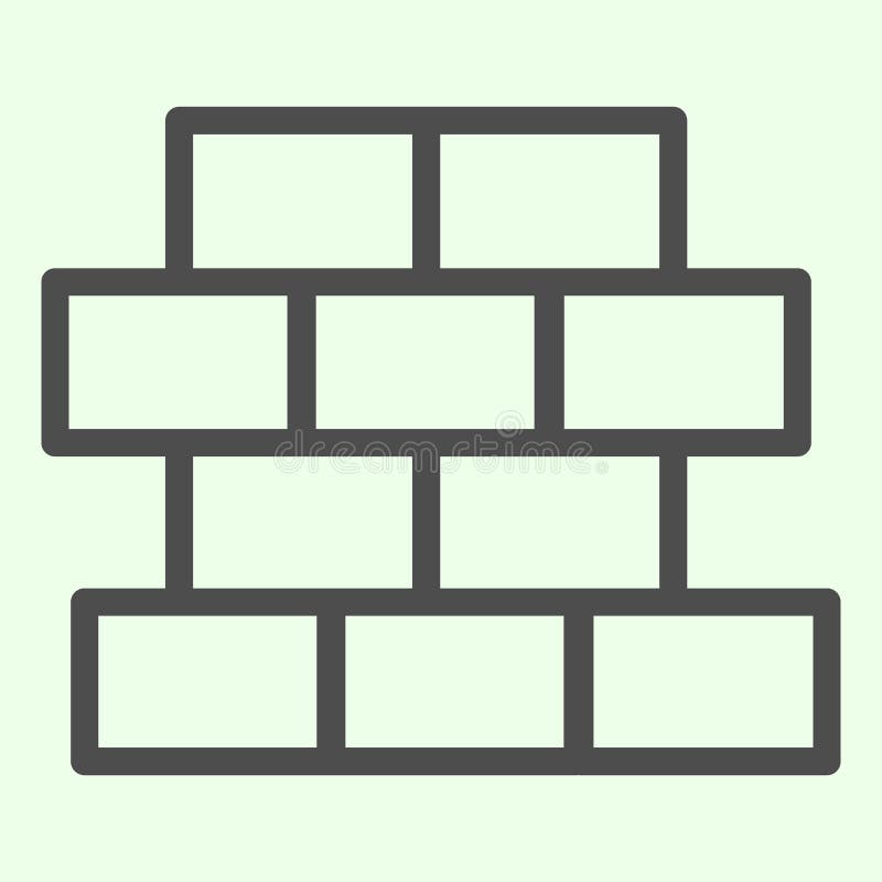 Brick line icon. Building wall with bricks outline style pictogram on white background. Homebuilding and Brickwork signs. For mobile concept and web design vector illustration