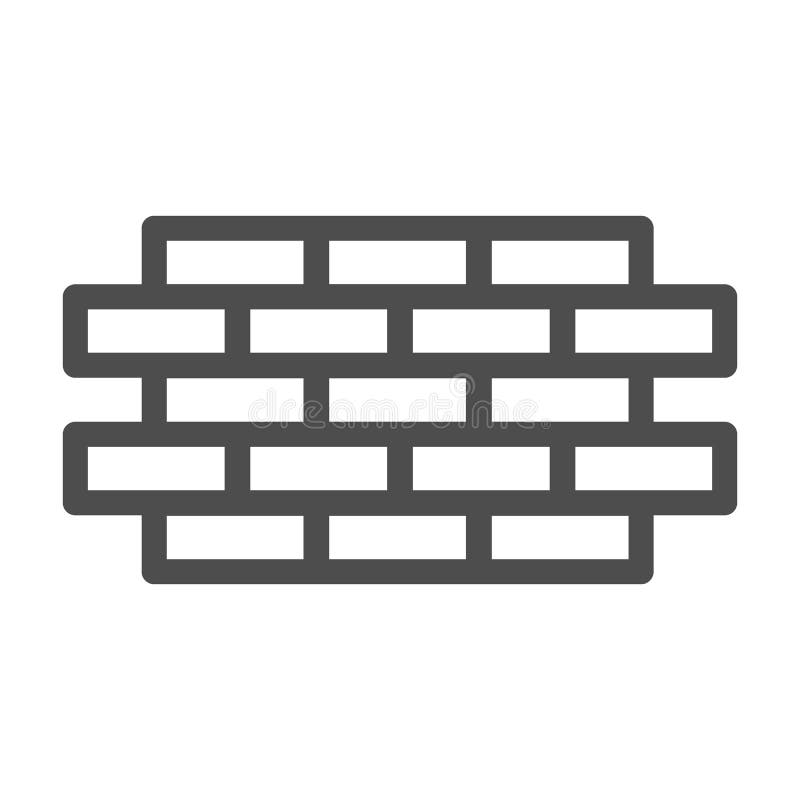 Brick wall line icon. Bricks vector illustration isolated on white. Brickwork outline style design, designed for web and. App. Eps 10 royalty free illustration