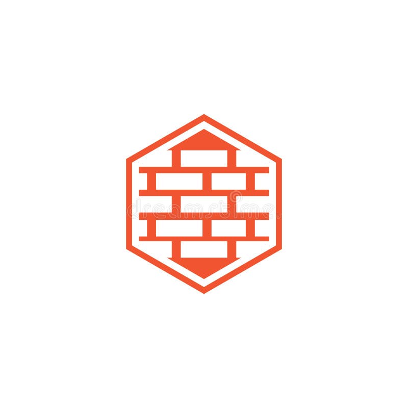 Brick wall logo vector. Ilustration design, icon, construction, bricks, building, masonry, symbol, stone, illustration, concept, house, white, isolated royalty free illustration