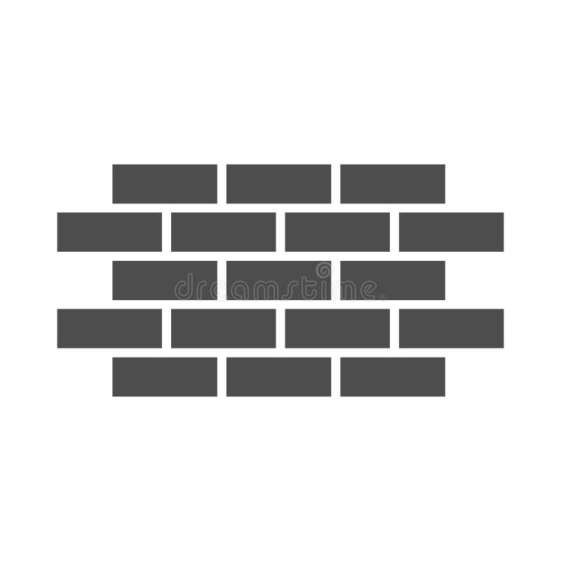 Brick wall solid icon. Bricks vector illustration isolated on white. Brickwork glyph style design, designed for web and. App. Eps 10 royalty free illustration