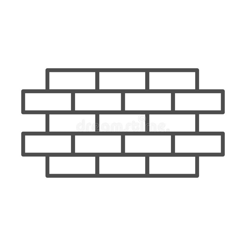 Brick wall thin line icon. Bricks vector illustration isolated on white. Brickwork outline style design, designed for. Web and app. Eps 10 stock illustration