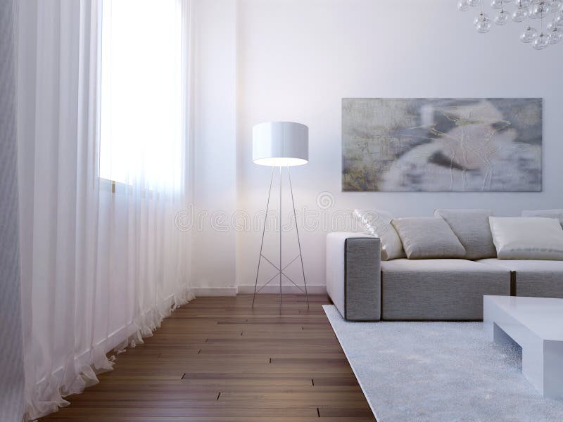 Bright living room interior. 3d render royalty free stock photos