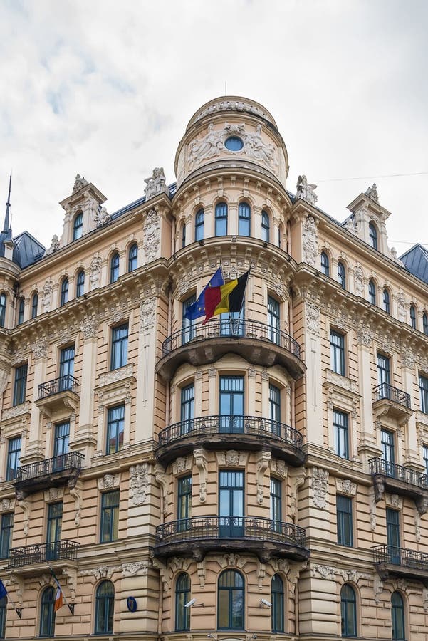 The building in Art Nouveau style, Riga stock photos
