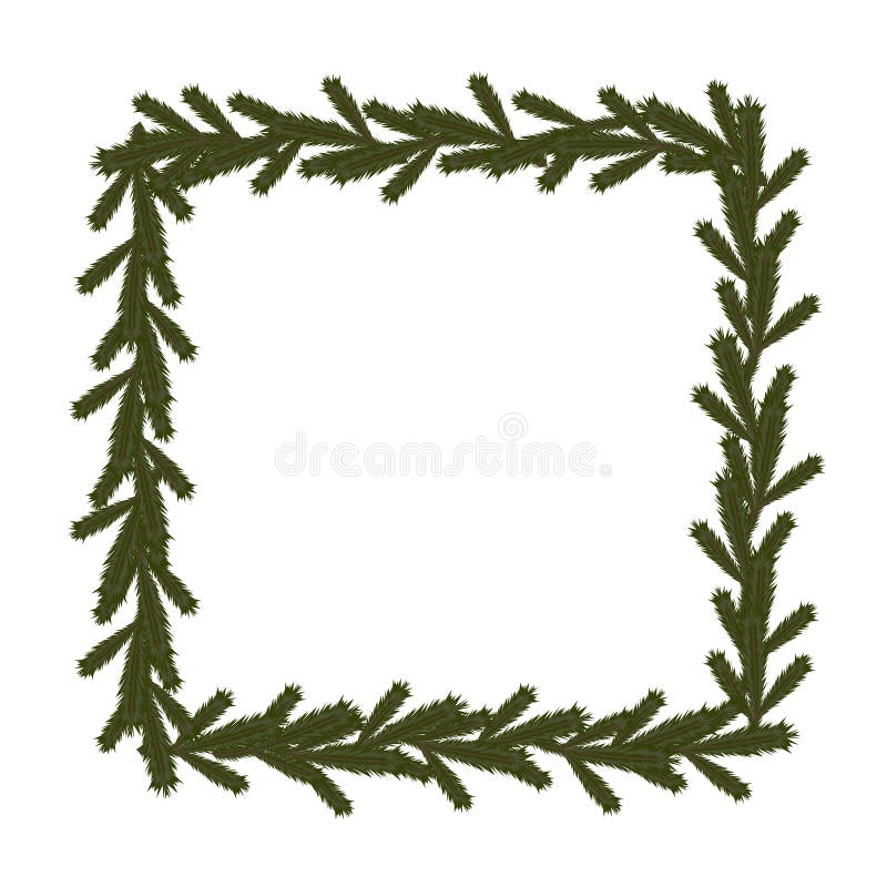 Christmas coniferous frame. Isolated vector vector illustration