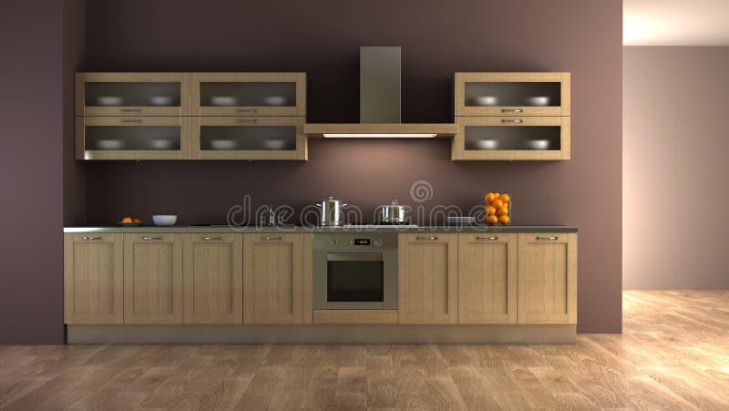 Classic style kitchen interior stock illustration