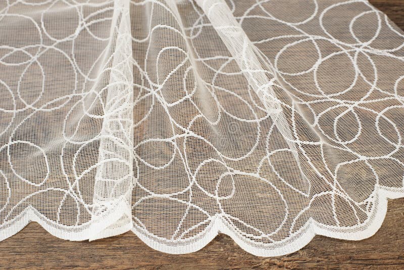 Close up of Beautiful White Tulle. Sheer Curtains Fabric Sample. Texture, Background, Pattern. Wedding Concept. Interior Design. V. Intage Lace Tulle Chiffon royalty free stock photos