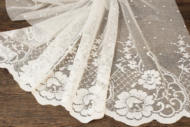 Close up of Beautiful White Tulle. Sheer Curtains Fabric Sample. Texture, Background, Pattern. Wedding Concept. Interior Design. V. Intage Lace Tulle Chiffon royalty free stock image