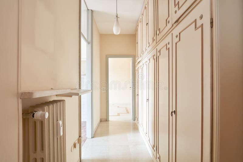 Corridor in empty apartment royalty free stock photo