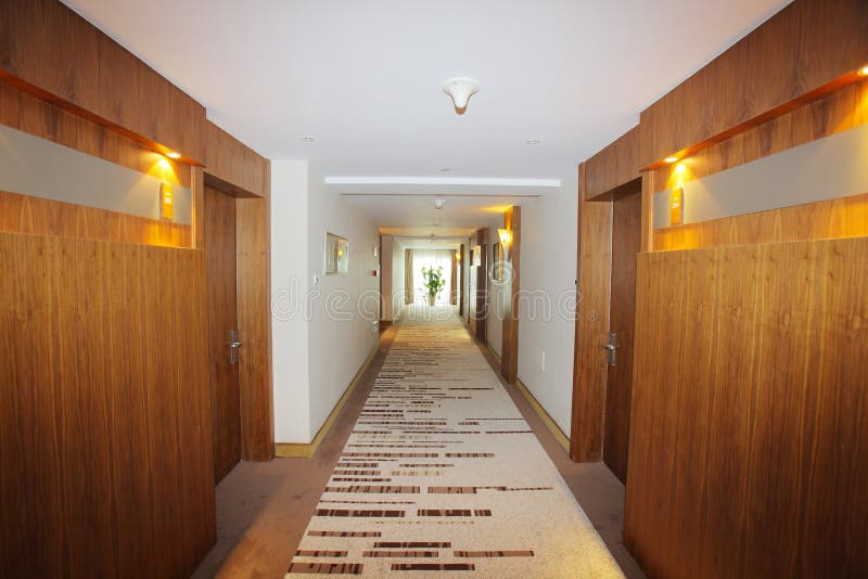Corridor in hotel. The corridor in the hotel stock images