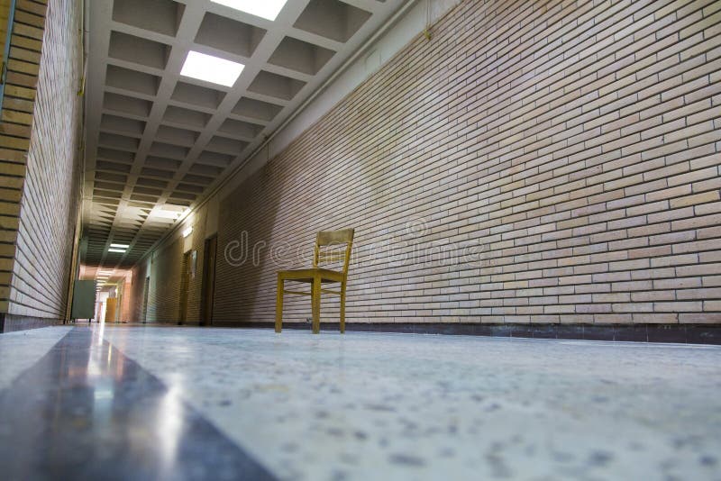 Corridor. View of a empty school corridor stock photography