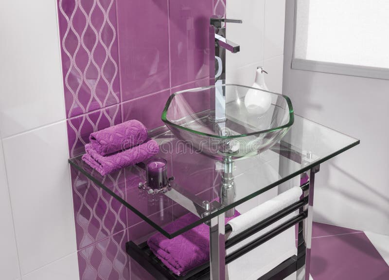 Detail of a modern bathroom with luxurious accessories stock image