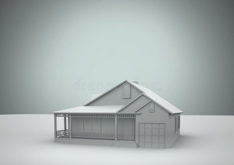 3D House model in front of vignette royalty free illustration