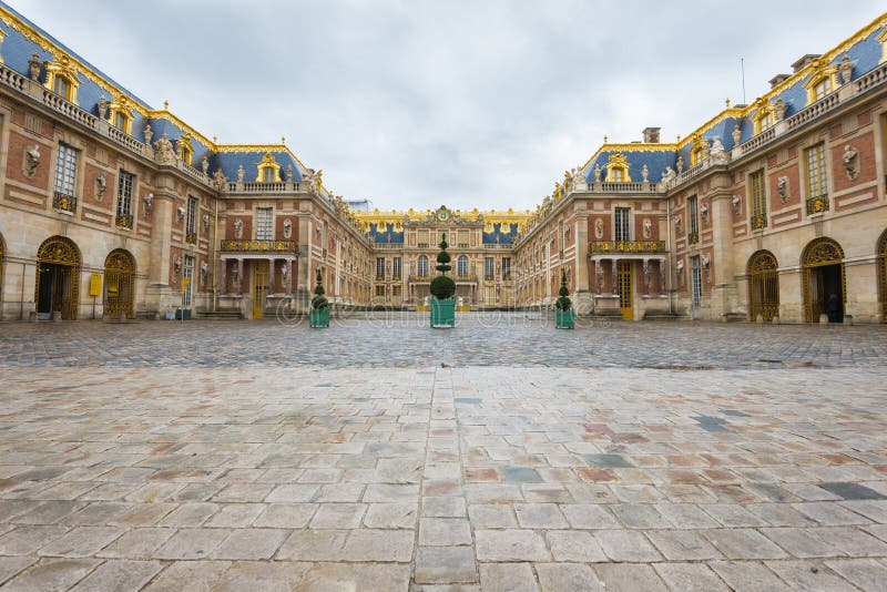 Entry Courtyard at Versailles Palace. The entry courtyard to Versailles Palace, former residence of King Louis XIV royalty free stock photography