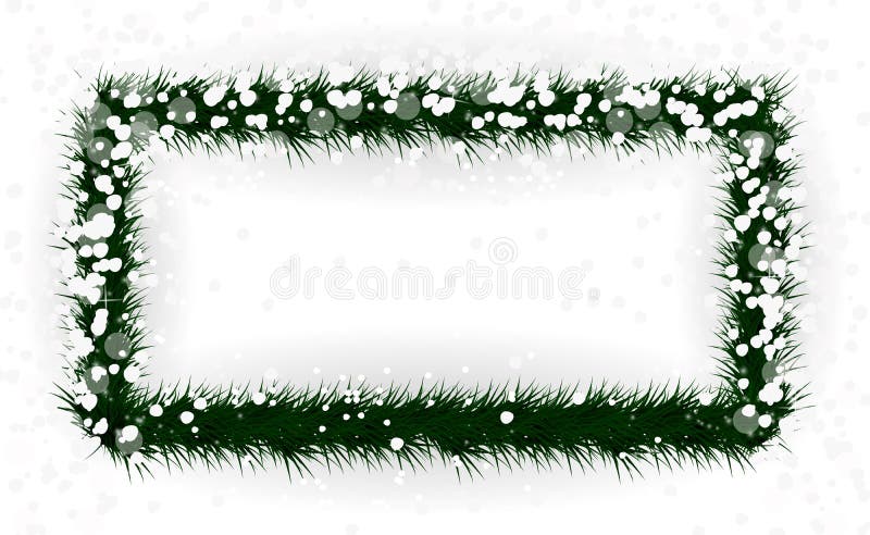 Frame of colorful coniferous branches. Vector Illustration. EPS10 royalty free illustration