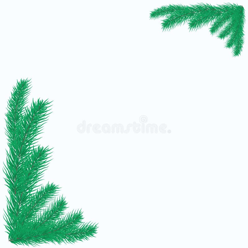 Frame of coniferous branches. Background with evergreen trees. B. Ackdrop for a Christmas design. Vector illustration with branches of pine, fir or conifer stock illustration