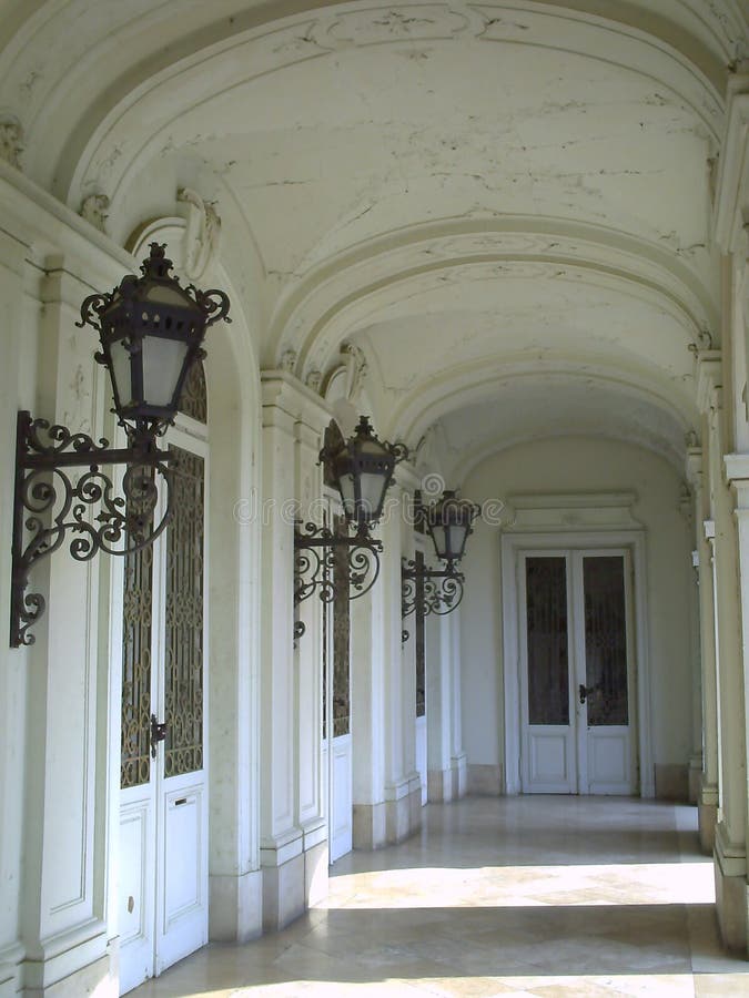Gangway at Festetics Palace in Keszthely, Hungary royalty free stock image