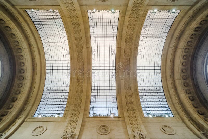 Glass ceiling of the central station of Milan royalty free stock photo
