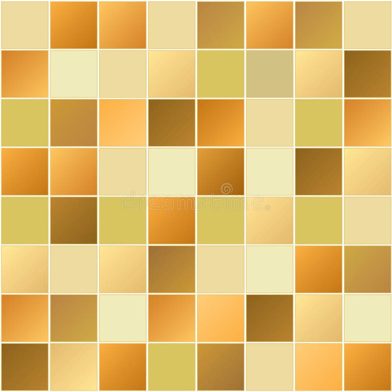 Golden and brown seamless tiles pattern for decoration. Vector illustration royalty free illustration