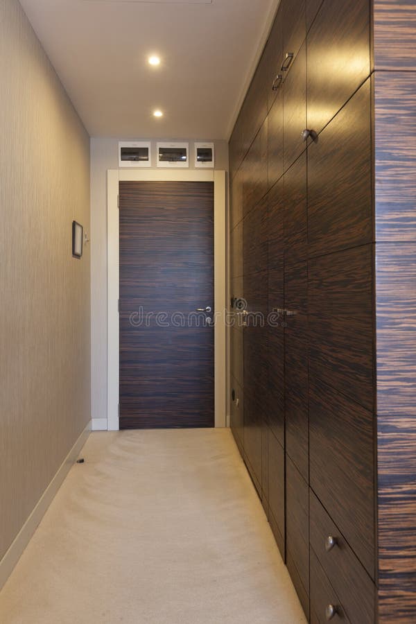 Interior of a corridor in modern apartment royalty free stock images