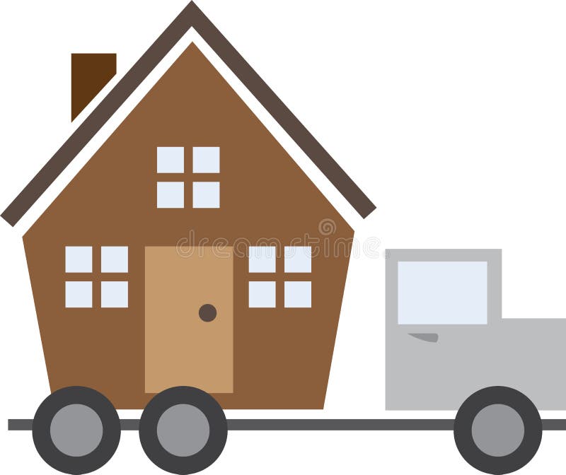 House On Truck vector illustration