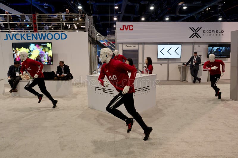 JVC-KENWOOD booth at the Consumer Electronic Show CES 2020 stock photography