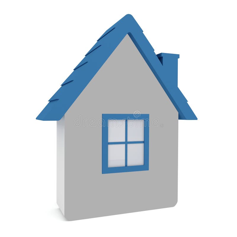 Model house with a blue roof vector illustration