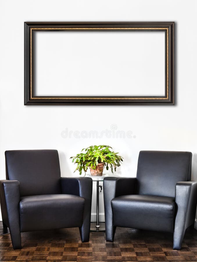 Modern Interior Room and white wall royalty free stock images