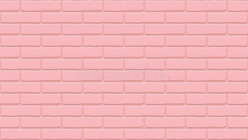 Pink brick wall texture. Empty background. Vintage stonewall. Room design interior. Backdrop for cafe. High quality seamless. 3d illustration vector illustration