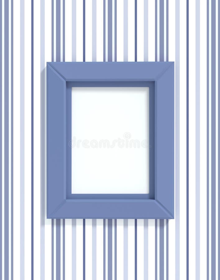 Plastic blue frame on wallpaper stock illustration