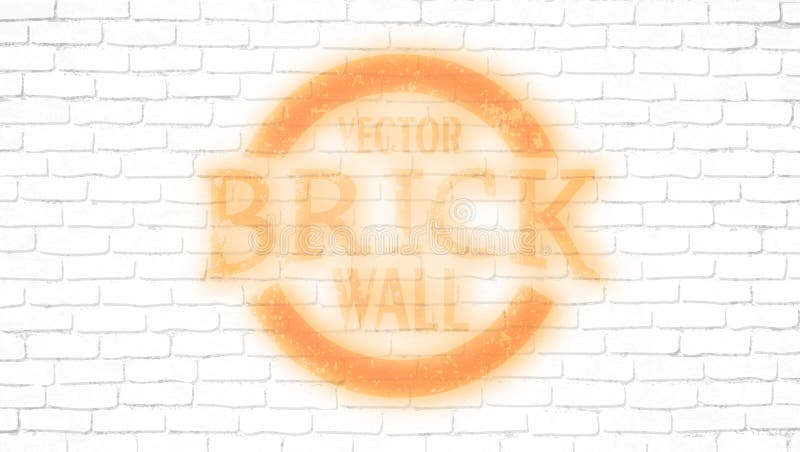 Realistic light white brick wall background. Distressed overlay texture of old brickwork, grunge abstract halftone pattern. Texture for template, layout royalty free illustration