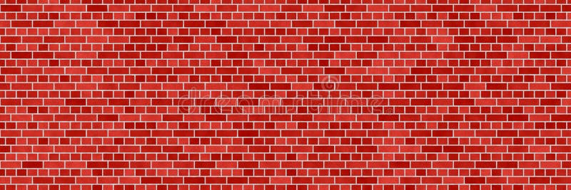 Red brown brick wall abstract background. Texture of bricks. Decorative stone. Realistic wide illustration. Template design for web banners vector illustration