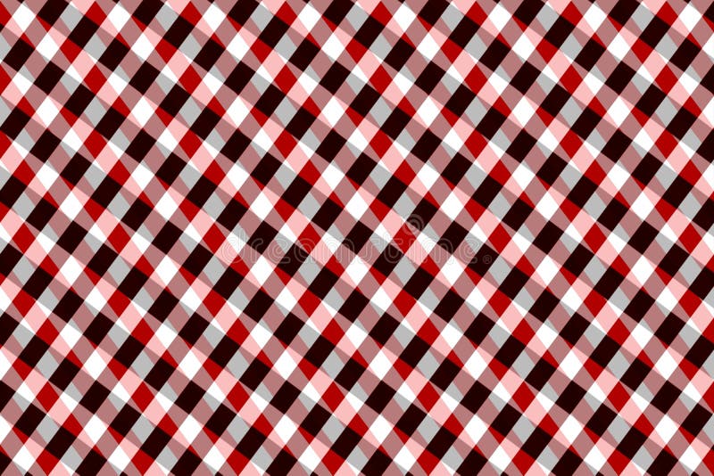 Red, brown, white and pink 80s style texture. Geometric, crossing, gingham style. Pattern design, repeat tiles. For your any design for product or background stock illustration