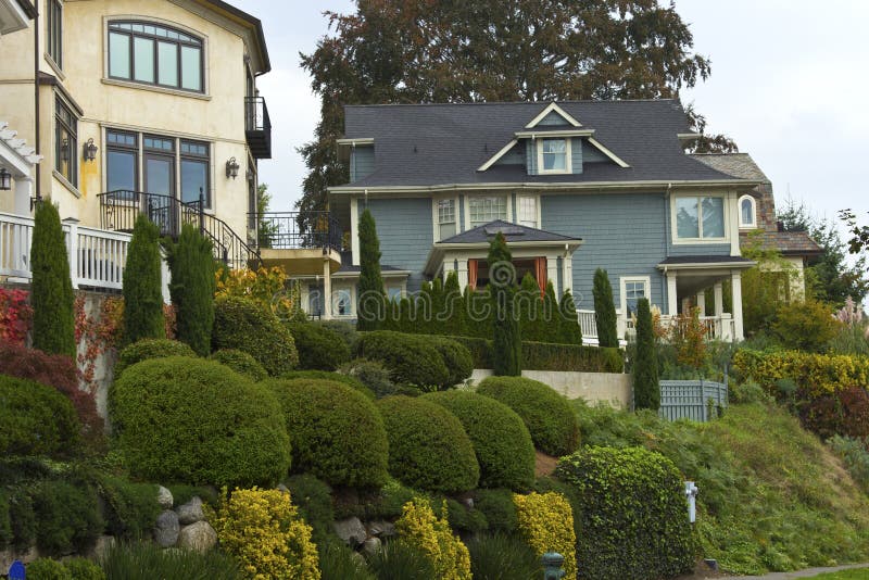 Residential homes in Seattle WA. royalty free stock photo