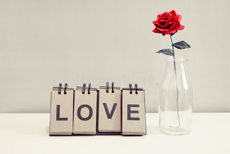 Rose and love stock photo