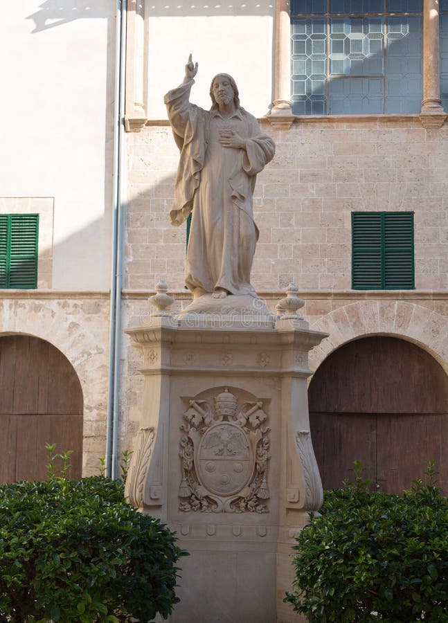 Statue in the courtyard of a private house. Statue of Christ in the yard of a private house royalty free stock photos