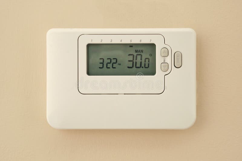 Thermometer showing room temperature of 30.0 °C during a heat wave in the UK. royalty free stock images